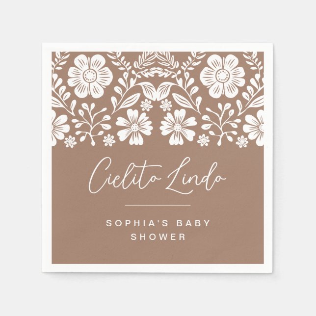Cielito Lindo Baby Shower Terracotta Invitation Napkins (Front)