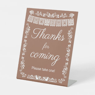 Cielito Lindo Baby Shower Thanks for coming Pedestal Sign