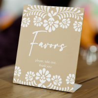 Cielito lindo beige baby shower favors table