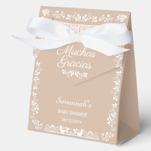 Cielito Lindo Beige Baby Shower Muchas Gracias Favor Boxes