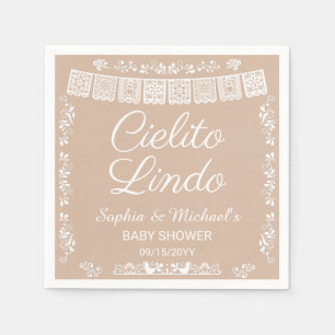 Cielito Lindo Beige Baby Shower Napkins
