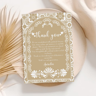 Cielito lindo Beige Mexican Baby Shower Thank You Card