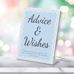 Cielito Lindo Blue Advice & Wishes Baby Shower Pedestal Sign