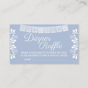 Cielito Lindo Blue Baby Shower Diaper Raffle Enclosure Card