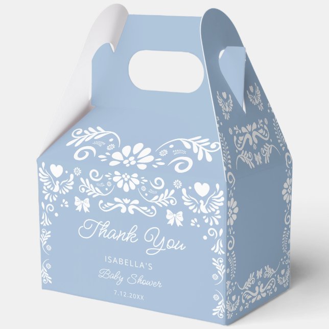 Cielito Lindo Blue Baby Shower Favor Boxes (Front)