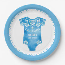 Cielito Lindo blue bodysuit boy baby shower