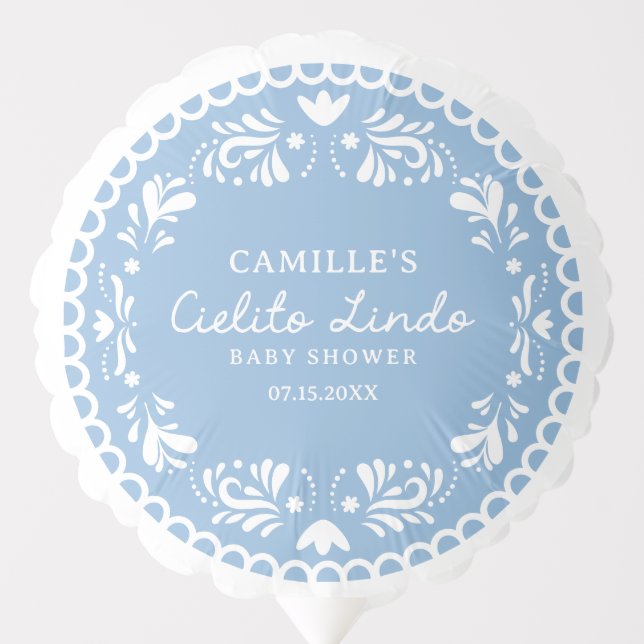 Cielito Lindo Blue Boy Baby Shower  Balloon (Front)