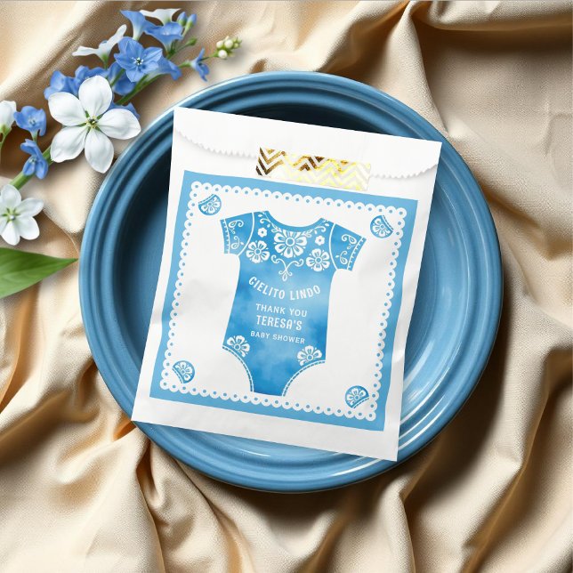 Cielito Lindo blue boy Thank You baby shower Favor Bag (Creator Uploaded)