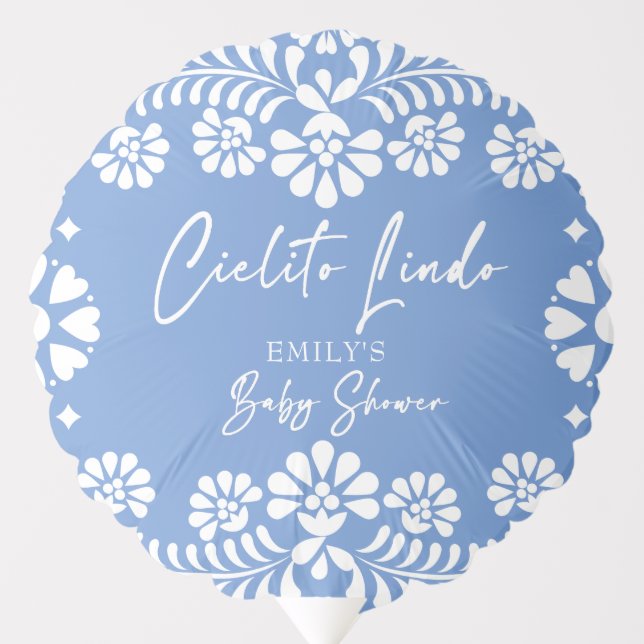 Cielito lindo blue Mexican baby shower customized Balloon (Front)