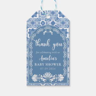 Cielito Lindo Blue Mexican Baby Shower Gift Tag