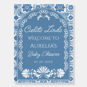 Cielito lindo Blue Mexican Baby shower Welcome Foam Board