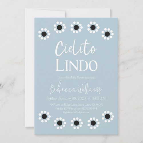 Cielito Lindo Blue Mexican Boy Baby Shower Party Invitation