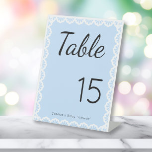 Cielito Lindo Blue Table Number Baby Shower Pedestal Sign