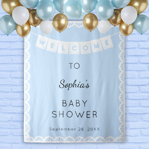 Cielito Lindo Blue Welcome Baby Shower Backdrop
