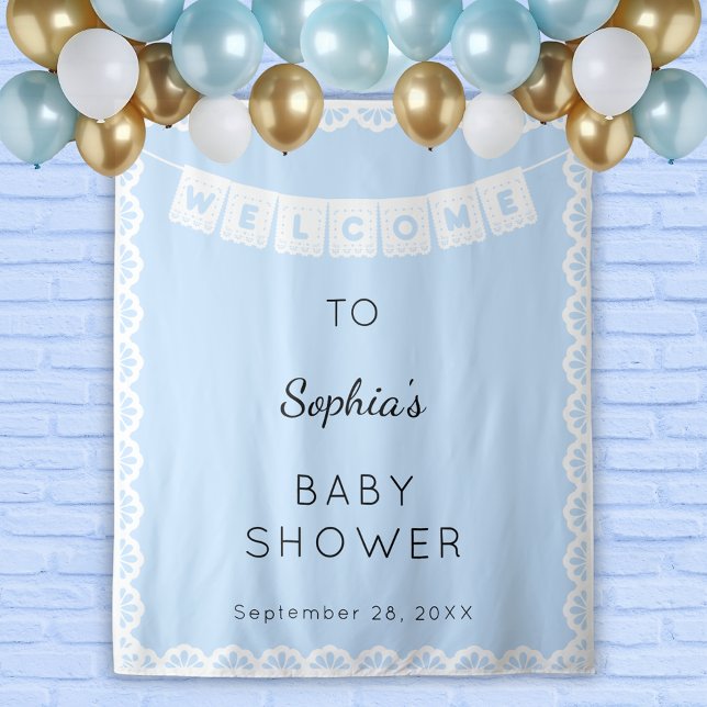 Cielito Lindo Blue Welcome Baby Shower Backdrop (Creator Uploaded)