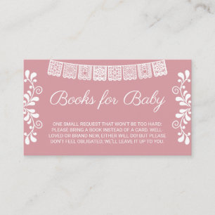 Cielito Lindo Blush Pink Baby Shower Book for baby Enclosure Card