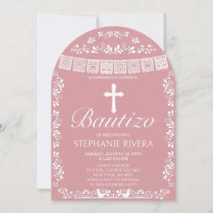 Cielito Lindo Blush Pink Bautizo Arch Invitation
