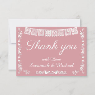 Cielito Lindo Blush Pink Fiesta Baby Shower Thank You Card