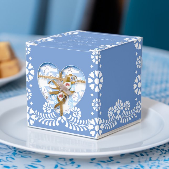 Cielito lindo dusty blue baby shower favors favor boxes (Cielito lindo dusty blue baby shower favors personalized favor boxes printed candy favor box)