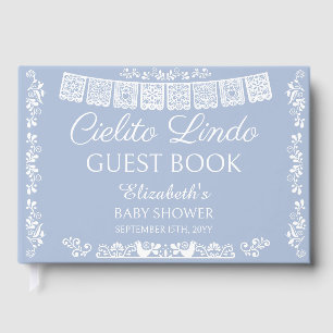 Cielito Lindo Dusty Blue Baby Shower Guest Book