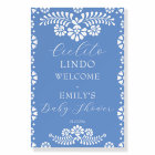 Cielito lindo dusty blue baby shower welcome sign