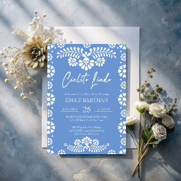 Cielito lindo dusty blue Mexican baby shower Invitation