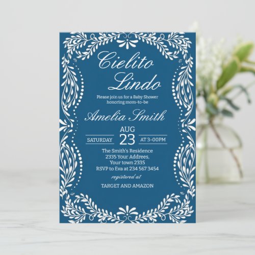 Cielito lindo dusty blue Mexican baby shower