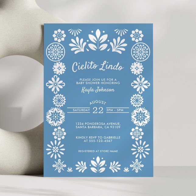 Cielito Lindo Dusty Blue Mexican Boy Invitation (Creator Uploaded)
