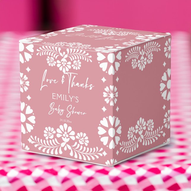 Cielito lindo dusty pink baby shower favors favor boxes (Cielito lindo dusty pink Mexican fiesta baby shower favors personalized candy favor boxes)