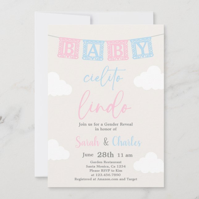 Cielito Lindo Gender Reveal Invitation (Front)