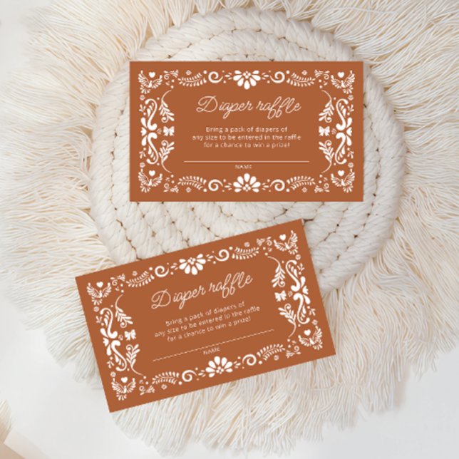 Cielito Lindo Mexican Baby Shower Diaper Raffle Enclosure Card (Creator Uploaded)
