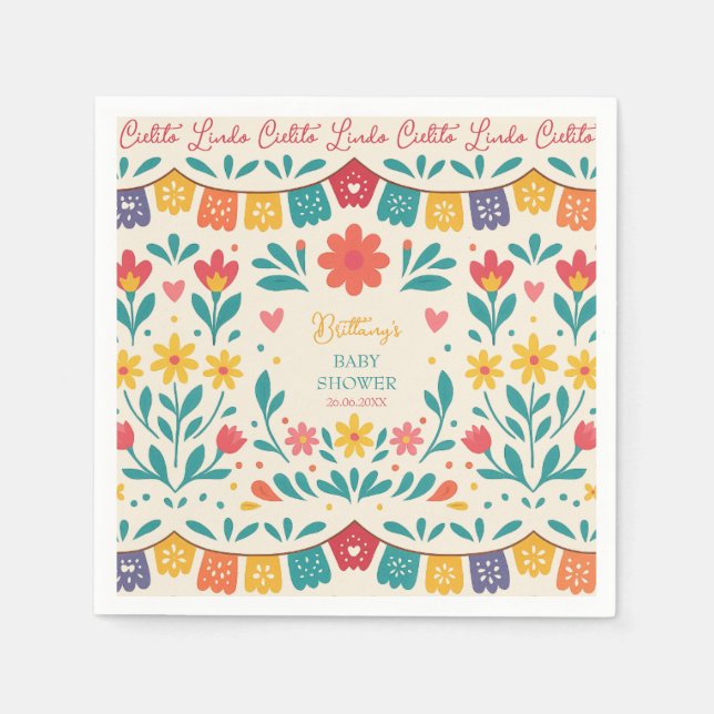 Cielito Lindo Mexican Baby Shower Fiesta Napkins (Front)