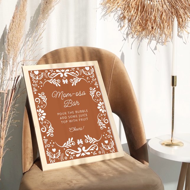 Cielito Lindo Mexican Baby Shower Mom-osa Bar Poster (Creator Uploaded)
