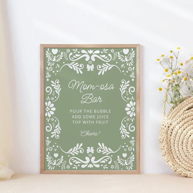 Cielito Lindo Mexican Baby Shower Mom-osa Bar Poster (Creator Uploaded)