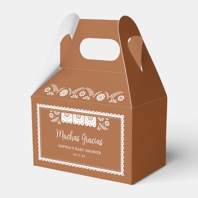 Cielito Lindo Mexican Baby Shower Muchas Gracias Favor Boxes (Front Side)