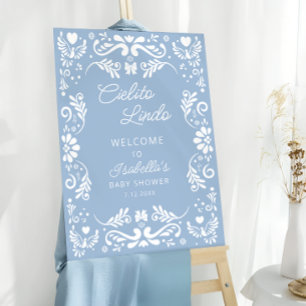 Cielito Lindo Mexican Blue Baby Shower Welcome Foam Board