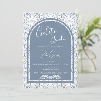 Cielito Lindo Mexican Blue Folk Art Invitation