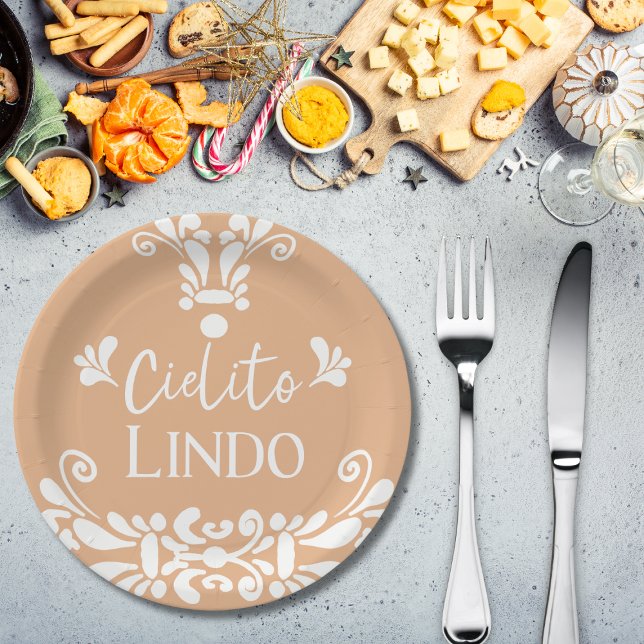 Cielito Lindo Mexican Fiesta Neutral Baby Shower Paper Plates (Creator Uploaded)