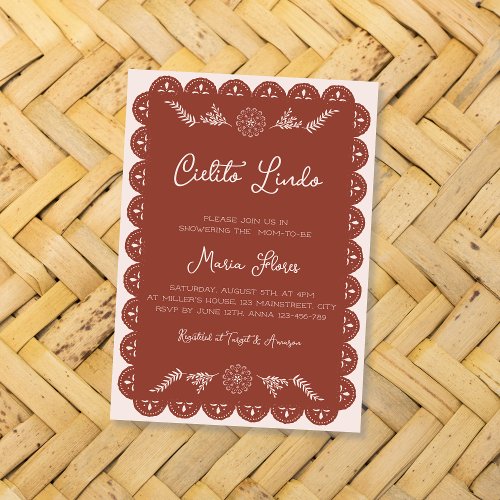 Cielito Lindo Mexican Papel Picado Baby Shower Invitation