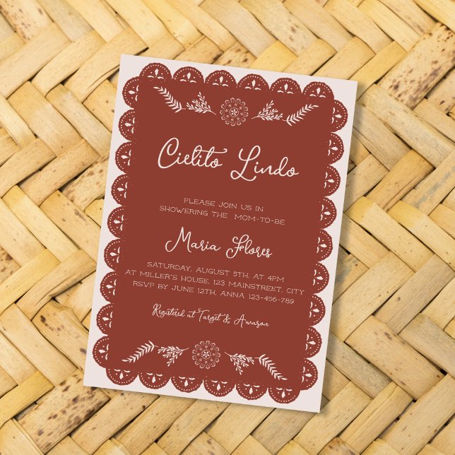 Cielito Lindo Mexican Papel Picado Baby Shower Invitation (Creator Uploaded)