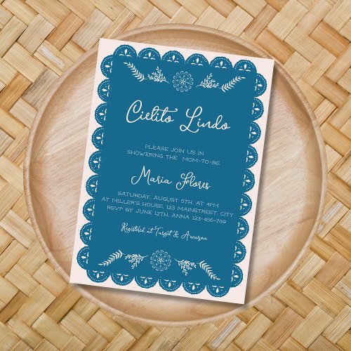 Cielito Lindo Mexican Papel Picado Boy Baby Shower Invitation