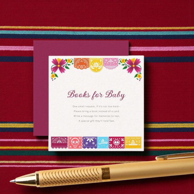 Cielito Lindo Mexican Papel Picado Folk Art Fiesta Enclosure Card (Creator Uploaded)