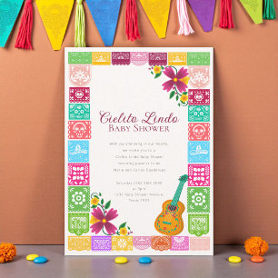 Cielito Lindo Mexican Papel Picado Folk Art Fiesta Invitation