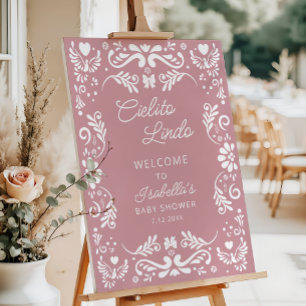 Cielito Lindo Mexican Pink Baby Shower Welcome Foam Board