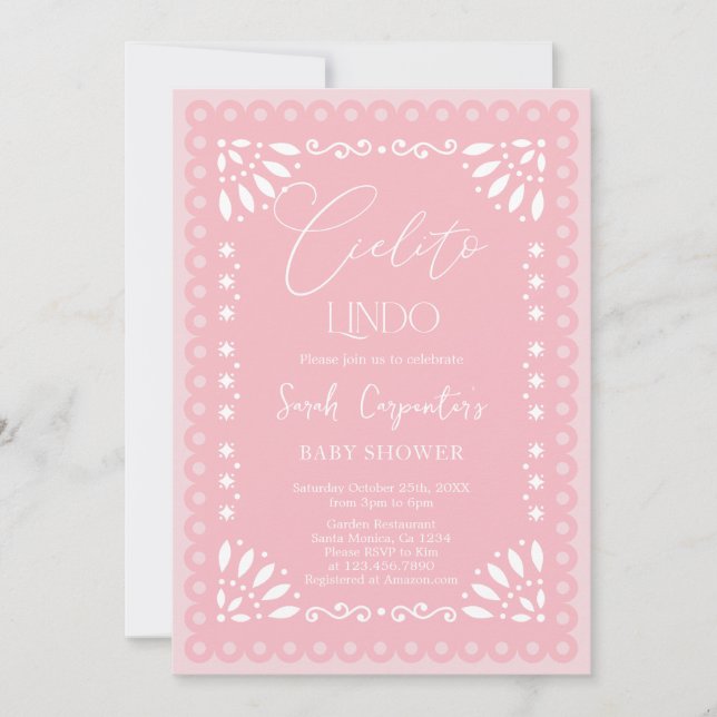 Cielito Lindo Papel Piado Baby Shower Girl Invitation (Front)