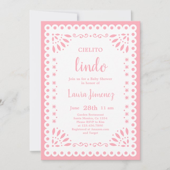 Cielito Lindo Papel Picado Baby Shower Girl Invitation (Front)