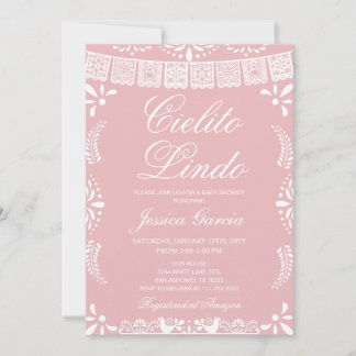 Cielito Lindo Papel Picado Girl Baby Shower Invitation