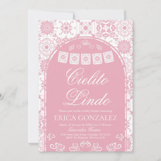 Cielito Lindo Papel Picado Girl Baby Shower Pink Invitation