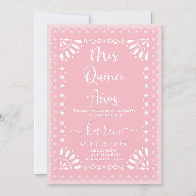 Cielito Lindo Papel Picado Quinceanera Invitation (Front)