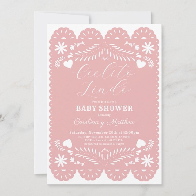 Cielito Lindo Pink Baby Shower Invitationn Invitation (Front)